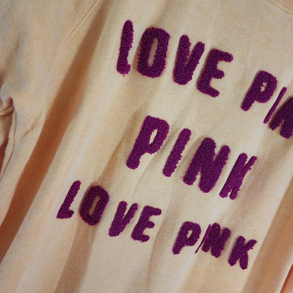Victorias Secret PINK Sweatshirt Size XS Pullover Yellow/Maroon - Picture 3 of 6